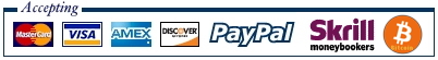 Visa, MasterCard, British Pound, American Express, JBC, Discover, Diners Club cards, Maestro, UnionPay, direct debit, eChecks, Trustly, Paysafecard, Skrill, EPS/Netpay, Yandex, POLi, Przelewy24, Bitcoin, PayPal